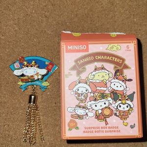Sanrio Characters Badge with Blue and Gold Accents